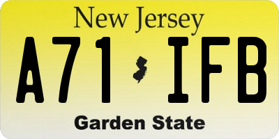 NJ license plate A71IFB