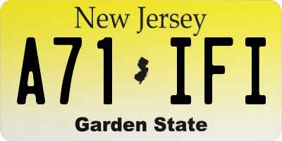 NJ license plate A71IFI