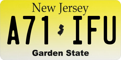 NJ license plate A71IFU