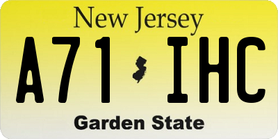NJ license plate A71IHC
