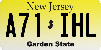 NJ license plate A71IHL