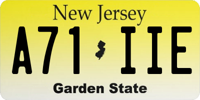 NJ license plate A71IIE