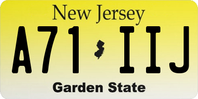 NJ license plate A71IIJ