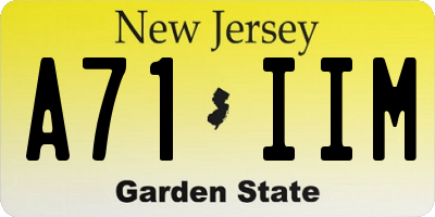 NJ license plate A71IIM