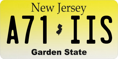 NJ license plate A71IIS