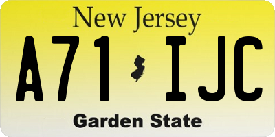 NJ license plate A71IJC
