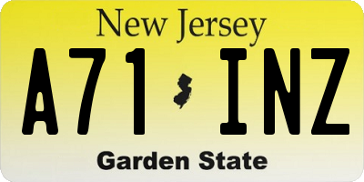 NJ license plate A71INZ