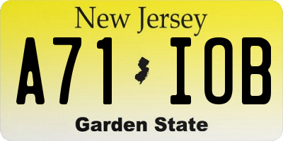 NJ license plate A71IOB