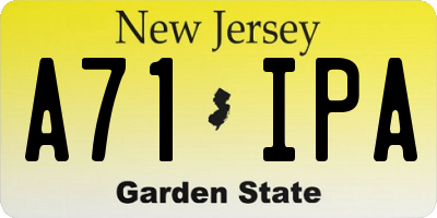 NJ license plate A71IPA