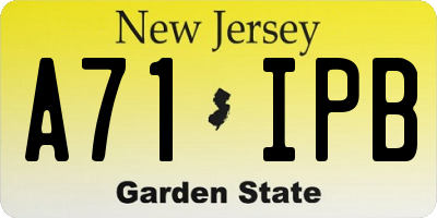 NJ license plate A71IPB