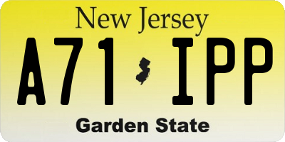 NJ license plate A71IPP