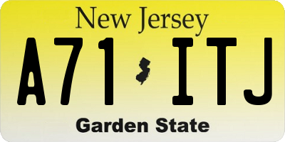 NJ license plate A71ITJ
