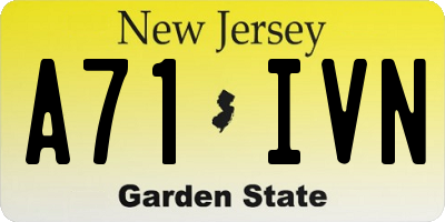 NJ license plate A71IVN