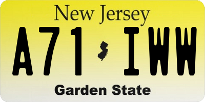 NJ license plate A71IWW