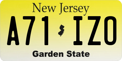 NJ license plate A71IZO