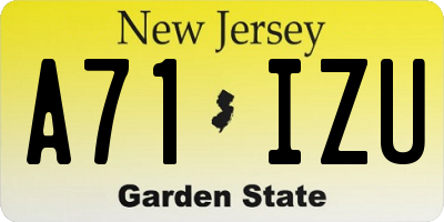NJ license plate A71IZU