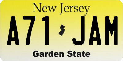 NJ license plate A71JAM