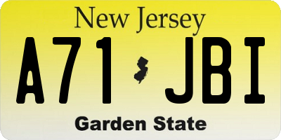 NJ license plate A71JBI