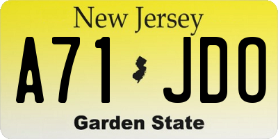 NJ license plate A71JDO