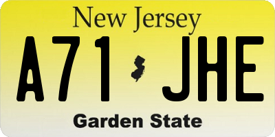 NJ license plate A71JHE