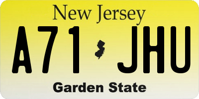 NJ license plate A71JHU