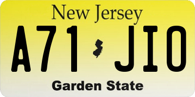 NJ license plate A71JIO