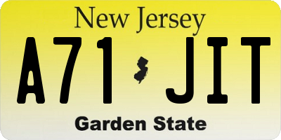 NJ license plate A71JIT