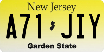 NJ license plate A71JIY