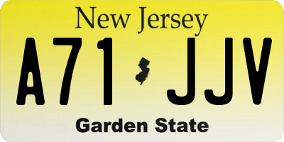 NJ license plate A71JJV