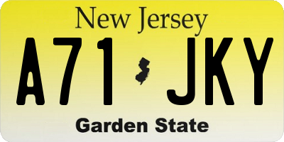 NJ license plate A71JKY