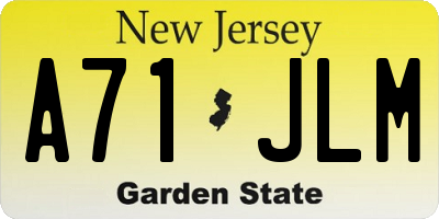NJ license plate A71JLM