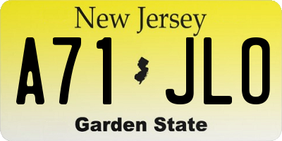 NJ license plate A71JLO