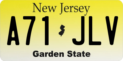 NJ license plate A71JLV
