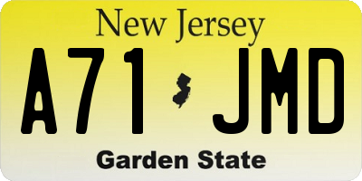 NJ license plate A71JMD