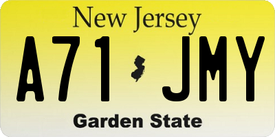 NJ license plate A71JMY