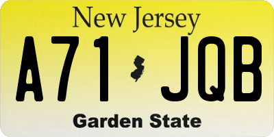 NJ license plate A71JQB