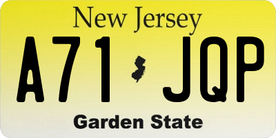 NJ license plate A71JQP