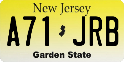 NJ license plate A71JRB