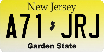 NJ license plate A71JRJ