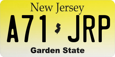 NJ license plate A71JRP