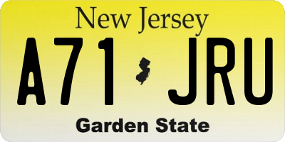 NJ license plate A71JRU