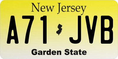 NJ license plate A71JVB
