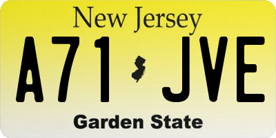 NJ license plate A71JVE