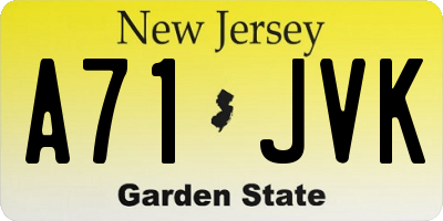 NJ license plate A71JVK