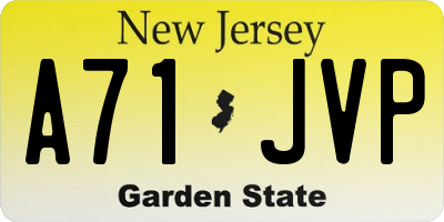 NJ license plate A71JVP