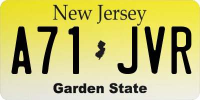 NJ license plate A71JVR