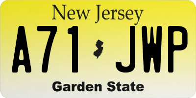 NJ license plate A71JWP