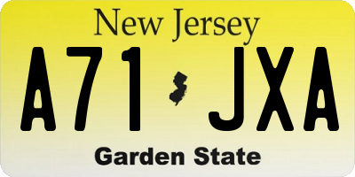 NJ license plate A71JXA