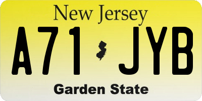 NJ license plate A71JYB