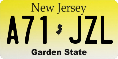 NJ license plate A71JZL